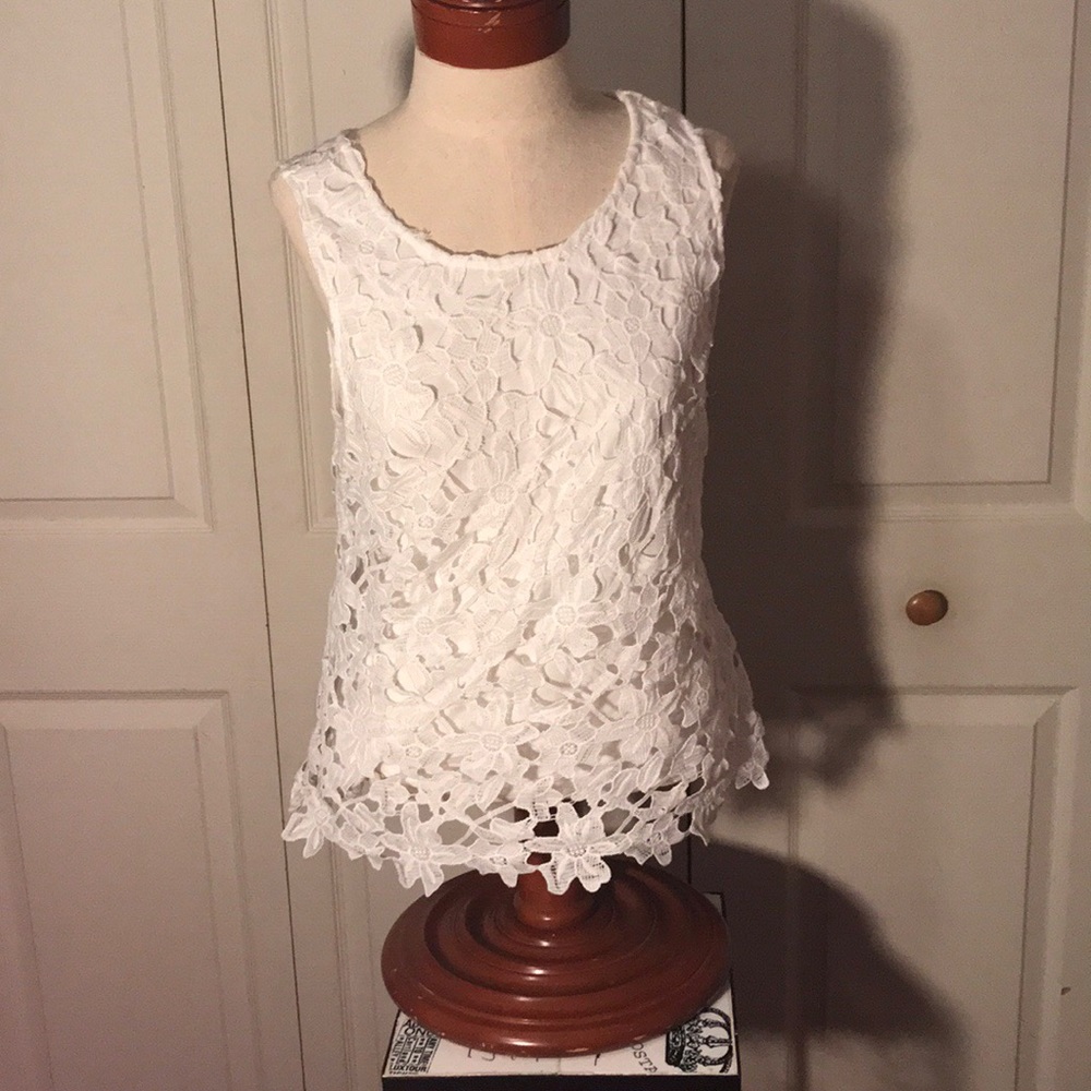 Beautiful white lace floral blouse